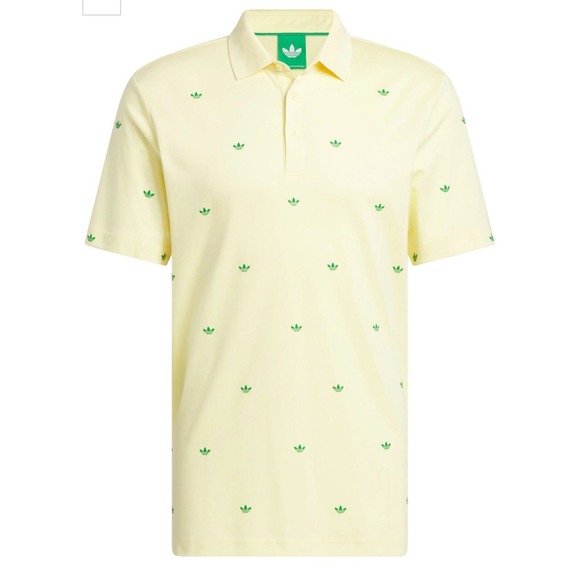 Adidas Originals Printed Trefoil Polo Golf Shirt Mens 2XL All Over Logo NWT $100 - Picture 1 of 10